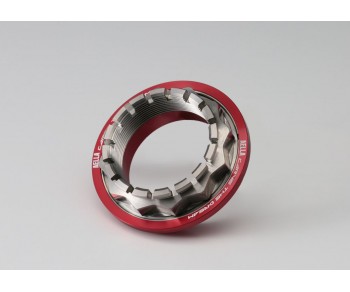 Titanium Nut & Aluminum billet spacer for Ducati rear axle set - Red