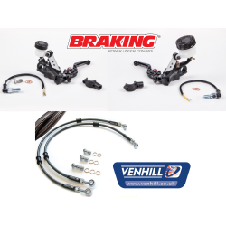 16mm Radial Master Cylinders Kit with Venhill ABS Brake Hose - Smoke