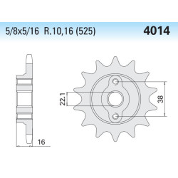 4014K Front Steel Sprocket #525 T-14