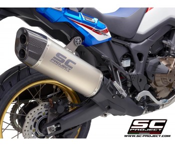 HONDA CRF1000L AFRICA TWIN (2016 - 2019) - ADVENTURE, TITANIUM MUFFLER WITH CARBON FIBER ENDCAP HONDA CRF1000L AFRICA TWIN (2016 - 2019) - ADVENTURE, TITANIUM MUFFLER WITH CARBON FIBER ENDCAP