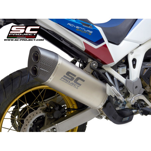 HONDA CRF1100L AFRICA TWIN (2020 - 2021) - ADVENTURE, TITANIUM MUFFLER WITH CARBON FIBER ENDCAP