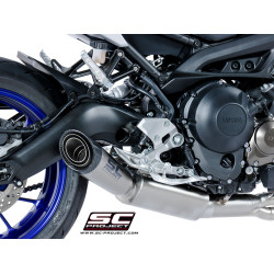 YAMAHA MT-09 (2017 - 2020) FULLSYSTEM 3-1 SS, S1 TITANIUM MUFFLER WITH CARBON ENDCAP