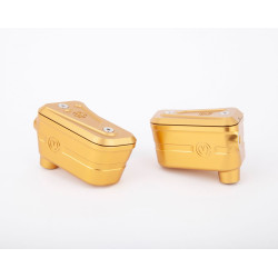 Moto Corse Brake & Clutch reservoirs kit for Brembo semi-radial OEM pumps Streetfighter V4/S - Gold
