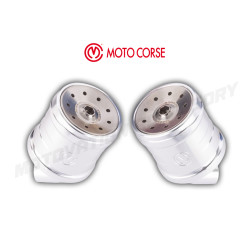 Moto Corse Aluminum oil reservoir kit with titanium cap for Brembo RCS "CORSA CORTA" / RR Brake/Clutch pumps - NAKED - SILVER