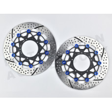 Floating Round Disk Honda CB400SF Revo ABS Blue Pins