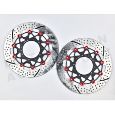 Floating Round Disk Honda CB400SF Revo ABS Red Pins